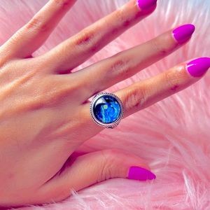 💍 The Starry Night, Vincent Van Gogh Art Deco Ring SZ 8 💍